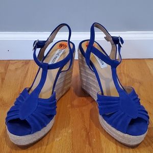 Steve Madden Radley Suede Cobalt Blue Wedge